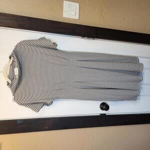 Böhme Women's White Striped High Neck Dress- Size Small